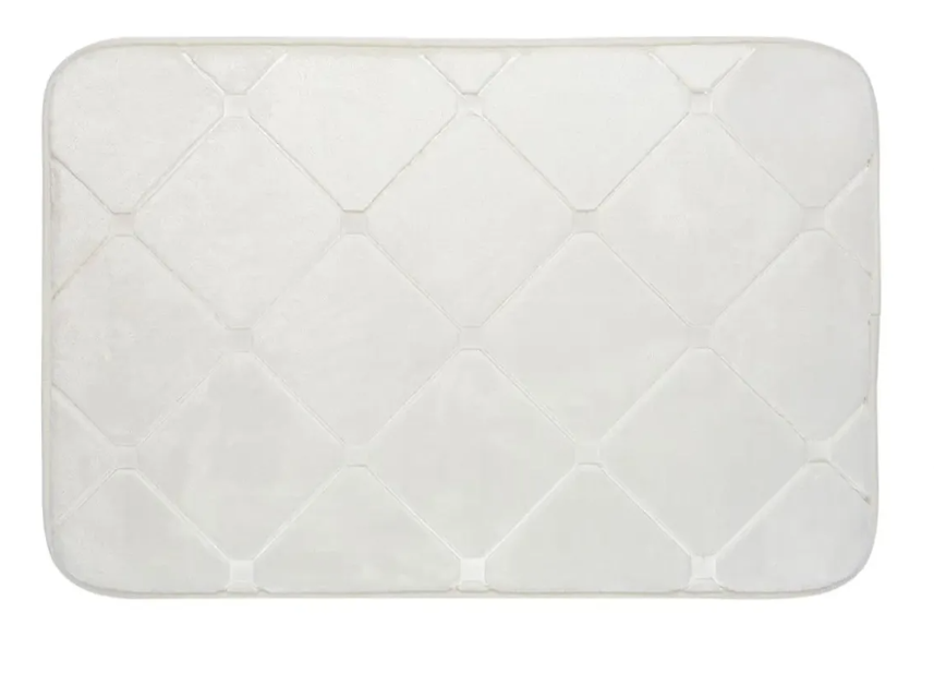 ALFOMBRA MEMORY FOAM ROMBOS BLANCO